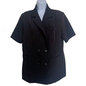 Dazy Lightweight Short Sleeve Black Blazer Jacket Size Medium